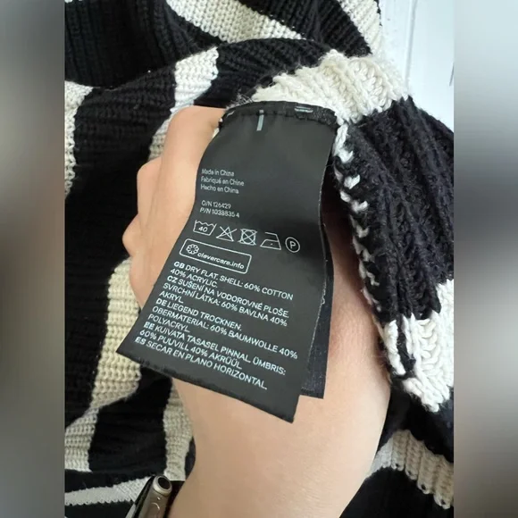 H&M Black and White Striped Knit Sweater - Picture 8 of 12
